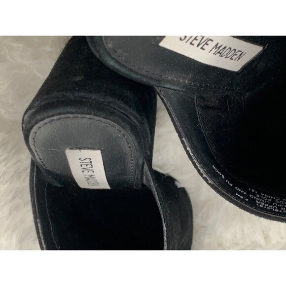 Steve Madden Womens Stela Leather Closed Toe Wedge Pumps Black Suede Size 7.5 - Picture 8 of 10